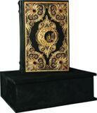 Коран (22*15*4,5) с филигранью (золото), литьем и гранатами в замшевой шкатулке